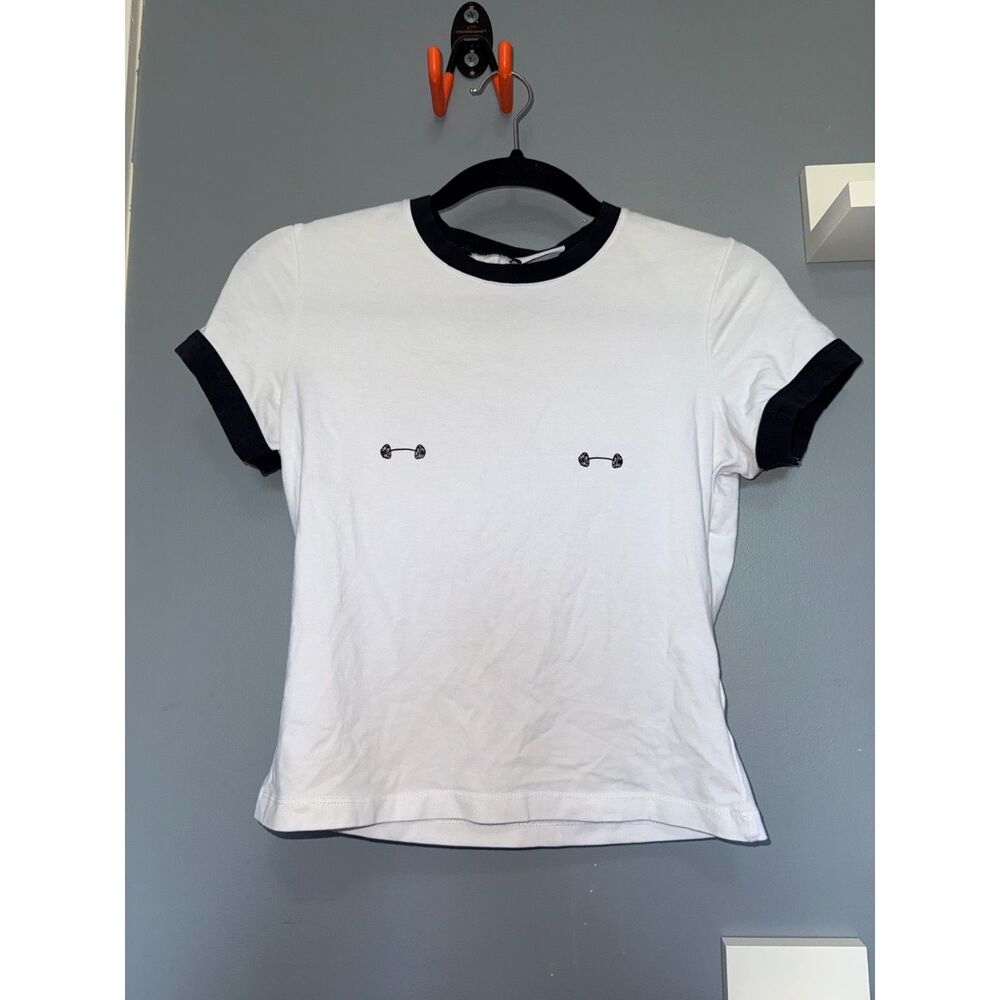 Gymshark Lifting Barbell Graphic Baby T-Shirt | Size Small | Athleisure, Kitschy